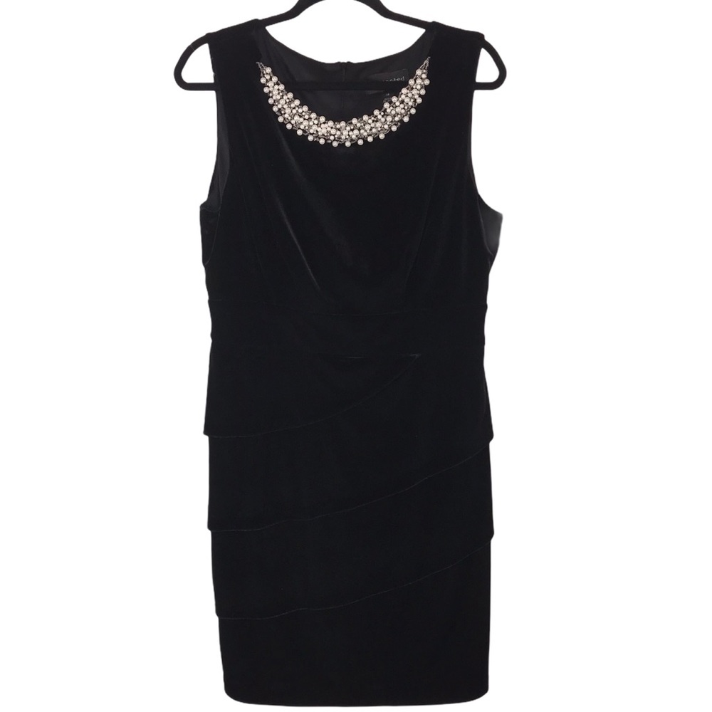Vintage Black Velvet Evening Dress - Picture 1 of 10